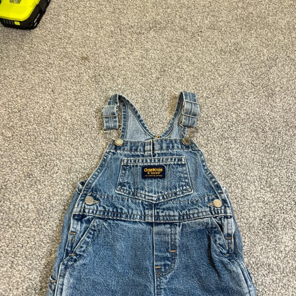 vintage OshKosh B'gosh Denim Overalls Baby 6-9 Months‎ Blue Vestbak Snaps 90s
